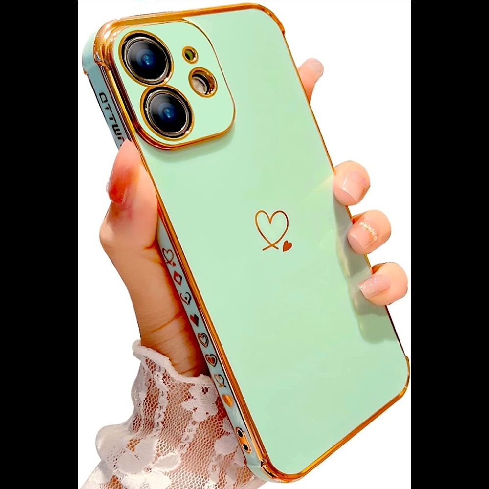Cute Love Heart Plating iPhone Case for iPhone 12 6.1inch